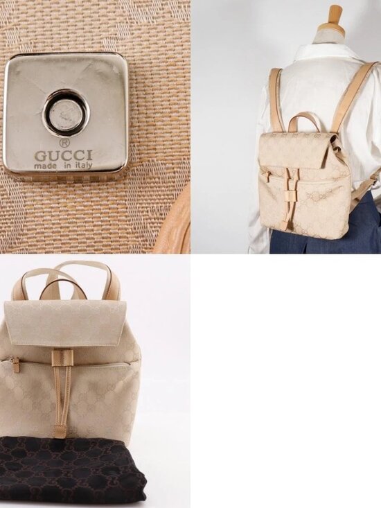GUCCI Backpack Backpack Daypack 003.0242 beige GG canvas Women